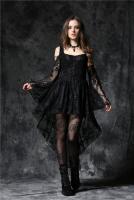 NEW WITCH DW053BK Robe noire paules nues et manches en dentelle lgante gothique romantique