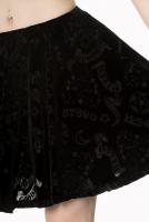 NEW WITCH SK2124 Black velvet Cat Ouija skater skirt, 9 LIVES, occult symbols, banned