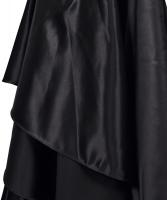 NEW WITCH Long Cascade Ruffle black satin Skirt with Back Zip Opening, evening outfit, cocktail