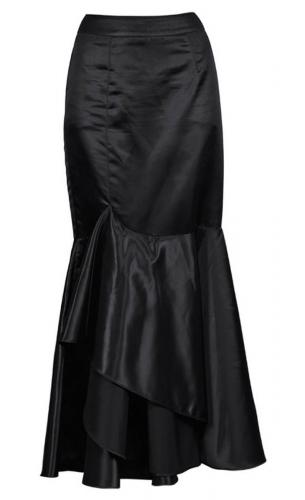 NEW WITCH Longue jupe sirne en satin noir lgante gothique fashion, tenue de soire, cocktail