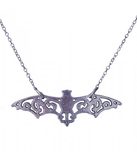 NEW WITCH Collier pendentif argent chauve-souris dcore, gothique, witch, witchy, occulte