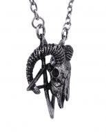 NEW WITCH Collier argent crne de blier satanique, RamSkull, gothique occulte