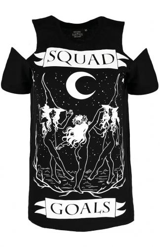 NEW WITCH Squad Goals T-shirt noir long paules nues Squad Goals, witch sorcire, nugoth restyle