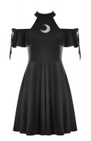Black skater dress with lace-...
