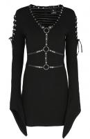 Black VENOM DRESS with wide s...