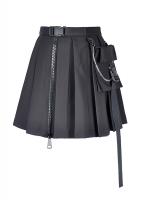 Black pleated miniskirt wit...