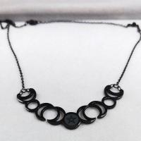 NEW WITCH Black necklace, pentagram and phases of the moon, nugoth witchy gothic