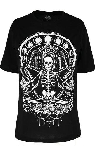 NEW WITCH Chill Skeleton T-shirt noir Chill Skeleton Restyle, gothic street witchy nugoth