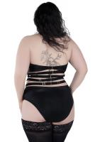 NEW WITCH Viper Studded Panty Culotte noir satin avec sangles harnais  clous taille haute, KILLSTAR, glam rock fetish