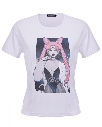 NEW WITCH T-shirt blanc manches courtes, Chibiusa version witch lgante, manga anime
