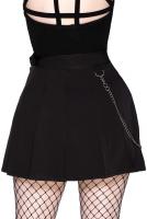 NEW WITCH Sticks N' Stones Mini Skirt Mini jupe noire  plis, chaine et tte de mort, KILLSTAR colire goth