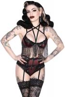 NEW WITCH She's Poison Panty [WINE] Culotte bordeaux avec dentelle noire et petite lune, KILLSTAR lingerie sexy gothique