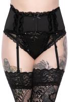 Porte-jarretelles ceinture noire avec dentelle, KILLSTAR lingerie sexy gothique