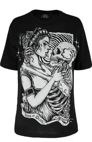 NEW WITCH KISS OF DEATH Black oversized Kiss of death t-shirt, Restyle gothic witch nugoth
