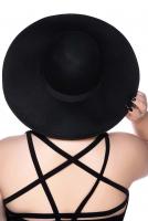 NEW WITCH Prudence Brim Hat Grand chapeau noir, bord large et haut rond, Prudence Killstar, goth witchy