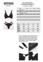 NEW WITCH SST008 Elegant 2pcs Red and black swimsuit with embroidery, bikini goth devil fashion Size Chart