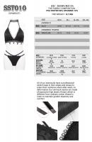 NEW WITCH SST010 Maillot de bain noir 2pcs lgant Bikini  broderie, goth devil fashion Size Chart