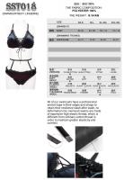 NEW WITCH SST018 Maillot de bain noir 2pcs  broderie, sangles et laage, lingerie lgant goth Size Chart