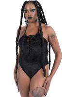 NEW WITCH Midnyte Velvet Bodysuit Body noir  laage et motifs vintage, Midnyte Velvet Bodysuit KILLSTAR, goth witch