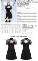 NEW WITCH PQ-753BK OPQ-753LQF Striped transparent bolero effect black dress, cute casual gothic Size Chart
