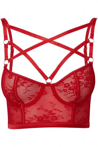NEW WITCH DEADLY ATTRACTION BRA [SCARLET] Deadly Attraction Red Bra KILLSTAR, SCARLET sexy goth delicate