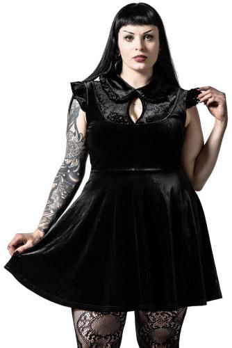 NEW WITCH AMAYMON COLLAR DRESS Robe en velours noir et col lgant Amaymon KILLSTAR, goth witch