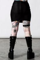 NEW WITCH CRUSADE MINI SKIRT Mini jupe noire avec effet ceinture jarretire KILLSTAR goth
