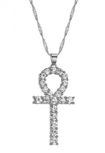 NEW WITCH Collier ankh gyptienne argente avec strass, immortalit occulte