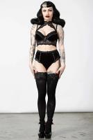 NEW WITCH MERCY LACE BRA [B] Mercy Black velvet bralet with lace and choker KILLSTAR, burlesque sexy