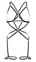 Black body harness with silver o-ring, gothic rock fetish lingerie
