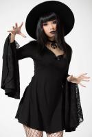 NEW WITCH HAGATHA SORCERESS DRESS Hagatha Sorceress Black Dress with large lace sleeves, KILLSTAR, goth witch