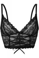 Lovella Black Lace Bralet with lace-up KILLSTAR, goth sexy witch