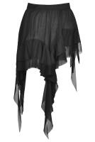 NEW WITCH KW218 Jupe ou sur-jupe noire  lambeaux et volants de tissu, goth rock, Darkinlove