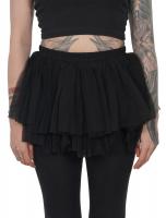 NEW WITCH Mini jupe noire en tulle plisse, sur-jupe courte kawaii goth