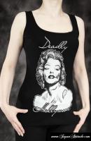 NEW WITCH MONROE Black tank top DEADLY HOLLYWOOD zombie Marilyn Monroe