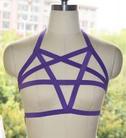 NEW WITCH Harnais de poitrine pentagramme sangles violettes gothique bondage pentacle