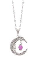 Silvery necklace with moon pe...