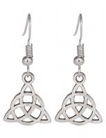 Silvery earrings triquetra ...