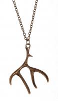 Golden necklace with a stag d...