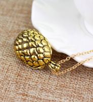 NEW WITCH Golden necklace with a dragon scaled egg pendant, vintage steampunk fantasy