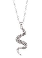 Silvery necklace with long sn...