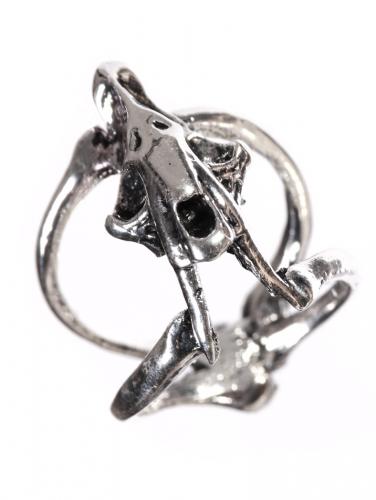 NEW WITCH Silvery ring with a saber-toothed smilodon cat skull, witch occult gothic