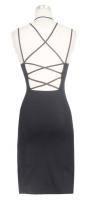 NEW WITCH SKT027 Black pencil dress with harness on the front, gothic punk witch Devil Fashion