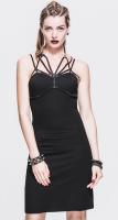 NEW WITCH SKT027 Black pencil dress with harness on the front, gothic punk witch Devil Fashion