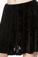 NEW WITCH SK2124 Black velvet Cat Ouija skater skirt, 9 LIVES, occult symbols, banned