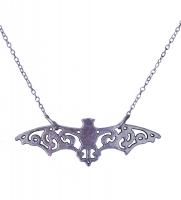 Silver color bat necklace, ...