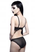 NEW WITCH Rosetta Boudoir Panty Transparent black chiffon frilly Rosetta panties, KILLSTAR sexy gothic lingerie