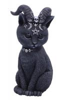 Satanic cat figurine with h...