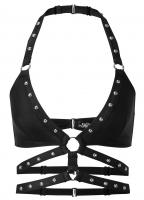 Black studded bra with straps and o-rings, KILLSTAR, sexy glam rock