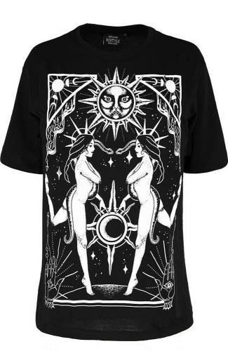 NEW WITCH COVEN Black oversized Sorceress Coven t-shirt, Restyle tarot gothic witch nugoth